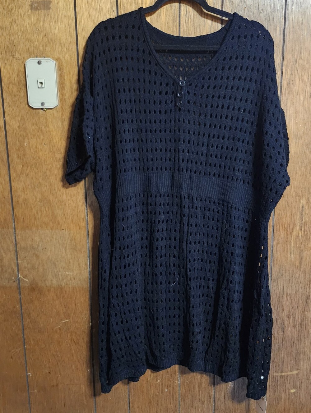 BloomChic 18/20 Black Crochet Cover Up Beachcore Resort Coastal Casual - Picture 2 of 10